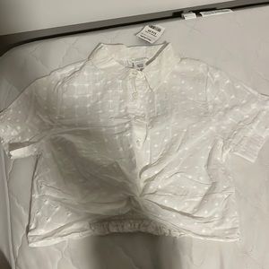 Cropped button up blouse